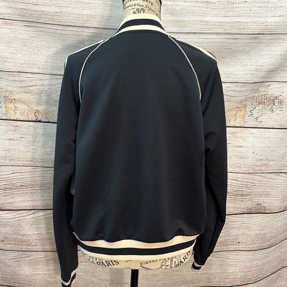 Billabong Track Jacket “Locals Only” Bomber Terry Lined Striped Trim NWT - Picture 7 of 16